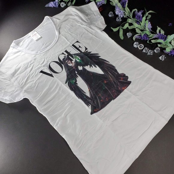 Boutique Tops - Vogue Disney Villain Maleficent White Short Sleeve